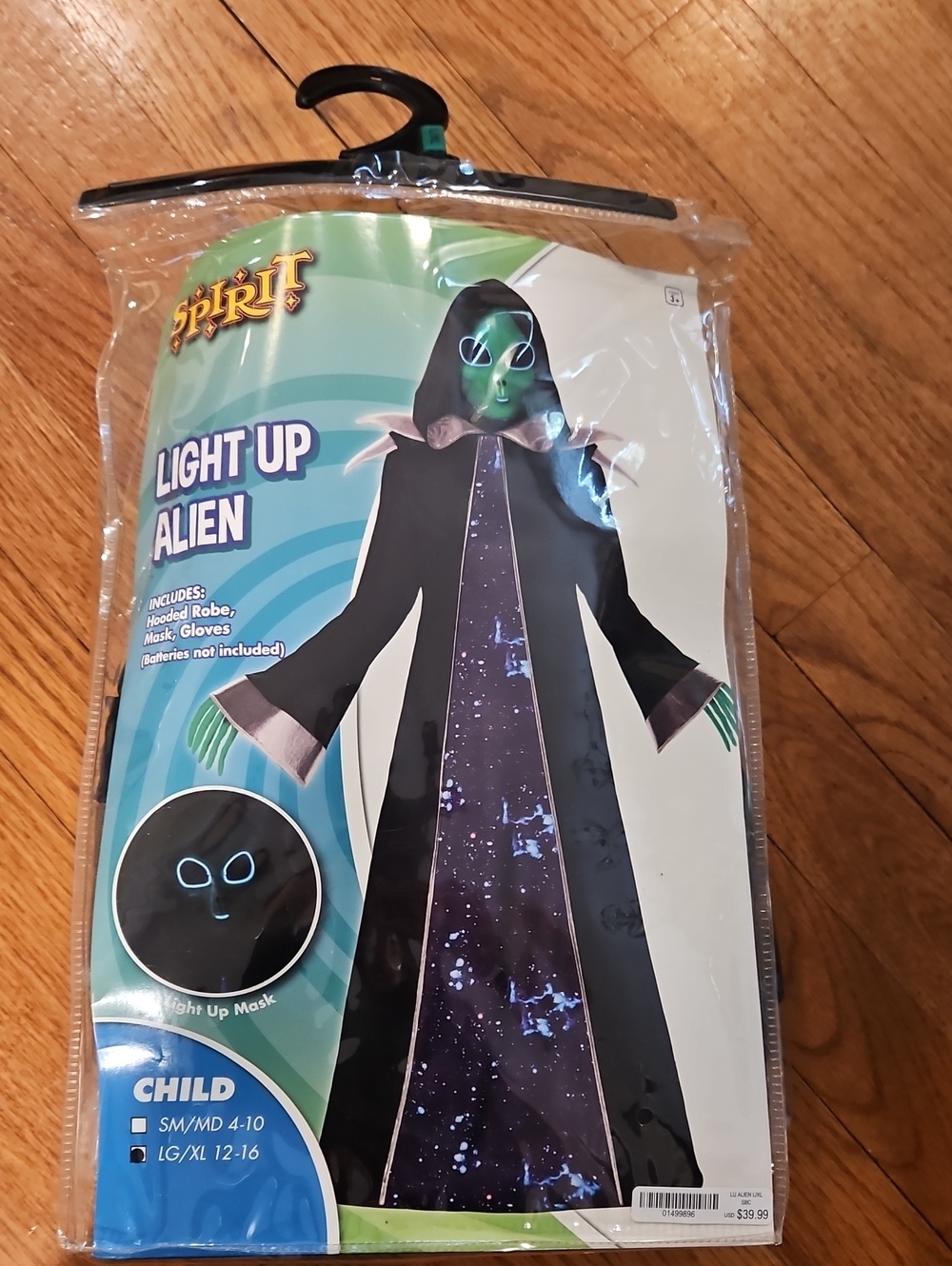 Light Up Alien Halloween Costume, 12-16